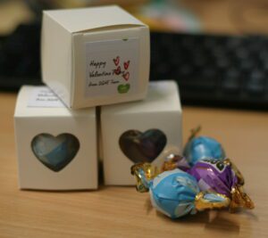 Valentine's Day 2022 DGHE small gift for staff: a box of chocolates