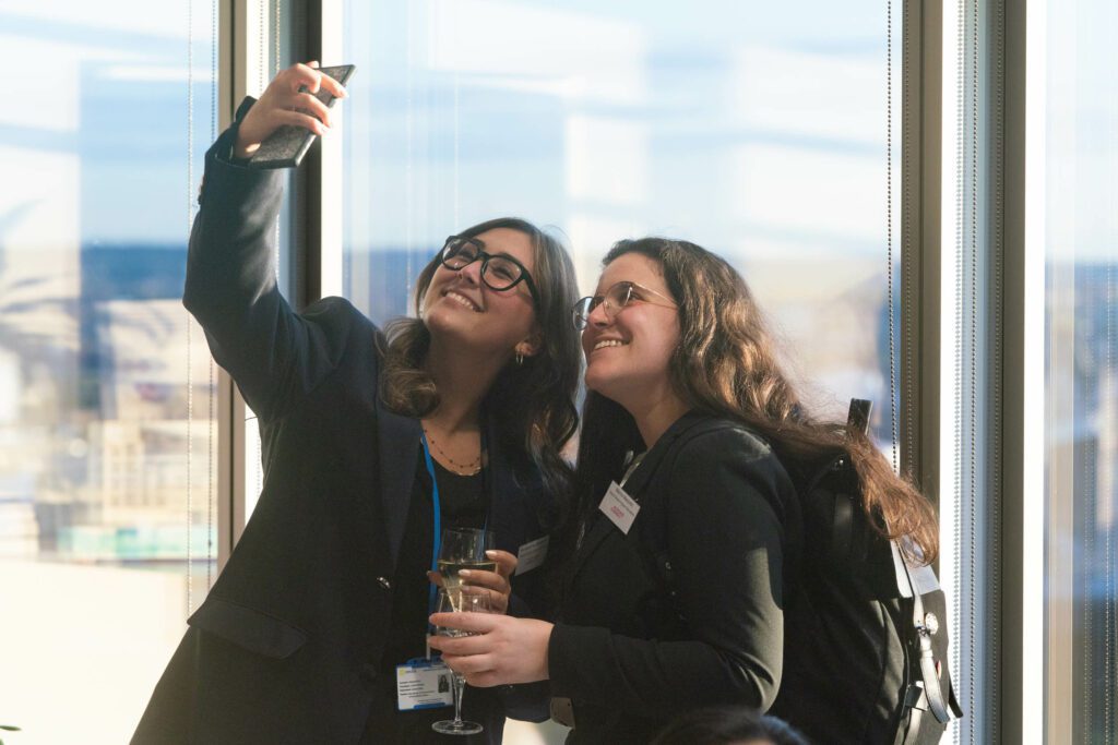 Marina Marzotto and Konstantina Diamantidi taking a picture