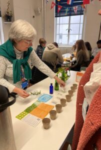 Fiona works on her planting workshop