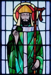 Saint Patrick's mural in stained glass